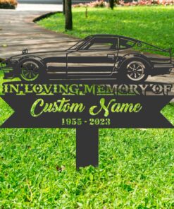 Personalized Racing car Memorial Stake, Metal Stake, Sympathy Sign, Grave Marker, Remembrance Stake