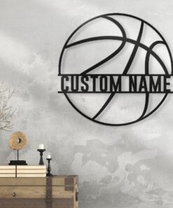 Custom Basketball Metal Wall Art LED Light Personalized Player Name Sign Home Decor Kid Boy Girl Nursery Decoration Birthday Christmas Gift