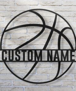 Custom Basketball Metal Wall Art LED Light Personalized Player Name Sign Home Decor Kid Boy Girl Nursery Decoration Birthday Christmas Gift