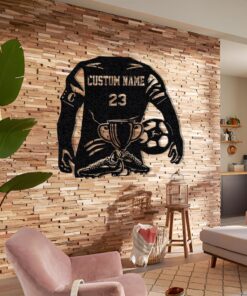 Personalized Soccer Jersey Metal Sign Wall Art Birthday Gift For Soccer Loving Son Gift Soccer Name Sign Football Players Sports Sign Gift