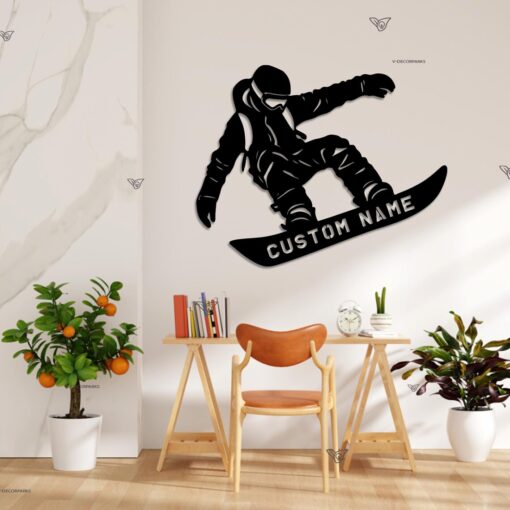 Snowboarder LED metal wall decor, snowboarder gift, boarder christmas gift, boarder with led backliht, winter sport accessory, mancave decor