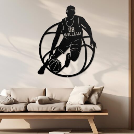 Basketball Metal Wall Art, Metal Sports Decor, Basketball Sign, Basketball Name Sign, Sports Name Sign, Metal Art, Custom Metal, Custom Name