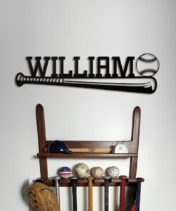 Custom Baseball Sign, Baseball Player Gift, Baseball Metal Wall With LED Light, Gift For Kid, Custom Kid Name, Game Room Decor, Wall Hanger