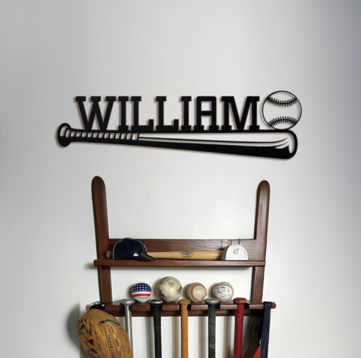 Custom Baseball Sign, Baseball Player Gift, Baseball Metal Wall With LED Light, Gift For Kid, Custom Kid Name, Game Room Decor, Wall Hanger