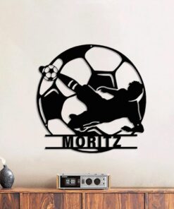 Personalized Soccer Metal Wall Decor With Led Lights, Football Metal Wall Art Custom Soccer Name Soccer Metal Wall Art Birthday Gift For Him