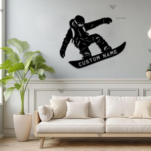 Snowboarder LED metal wall decor, snowboarder gift, boarder christmas gift, boarder with led backliht, winter sport accessory, mancave decor