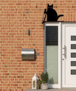 Halloween Funny Black Cat with Knife Decor, Door Frame Cat Decor, Halloween Cat Gift, Door Corner Cat Sign, Funny Black Cat Gift,Door Topper