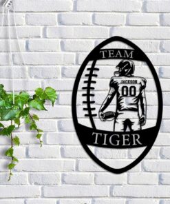 Customized US Football Player Metal Sign LED lights, Football Player Name Sign, Boys Room Decoration, Football Sign, Birthday Gift for boys