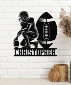 Custom American Football Metal Sign with LED Light, Football Player Name Sign, Football Coach Gift, Sport Room Wall Hanging, Boys Room Decor