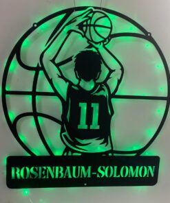 Custom Man Basketball Player Metal Name Signs, Personalized Basketball Team Metal Wall Hanging Sign Basketball Sports Metal Wall Art Decor