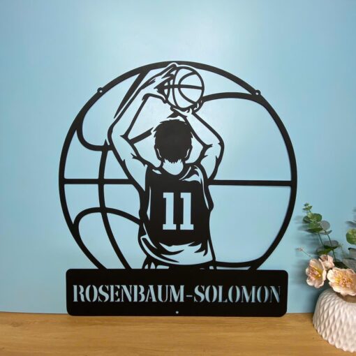 Custom Man Basketball Player Metal Name Signs, Personalized Basketball Team Metal Wall Hanging Sign Basketball Sports Metal Wall Art Decor