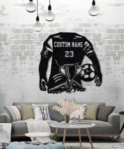 Personalized Soccer Jersey Metal Sign Wall Art Birthday Gift For Soccer Loving Son Gift Soccer Name Sign Football Players Sports Sign Gift