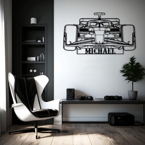 Custom Racing Performance Car Metal Wall Art, Car Race Lover Gift, Personalized Boy Name Sportive Metal Car Art, Motorsports Enthusiast Gift