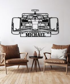 Custom Racing Performance Car Metal Wall Art, Car Race Lover Gift, Personalized Boy Name Sportive Metal Car Art, Motorsports Enthusiast Gift