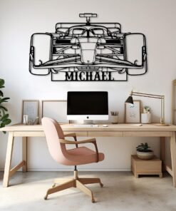 Custom Racing Performance Car Metal Wall Art, Car Race Lover Gift, Personalized Boy Name Sportive Metal Car Art, Motorsports Enthusiast Gift