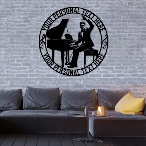 Personalized Piano Player Name Metal Sign. Custom Musician Wall Decor Gift