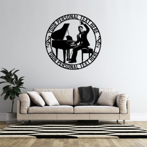 Personalized Piano Player Name Metal Sign. Custom Musician Wall Decor Gift