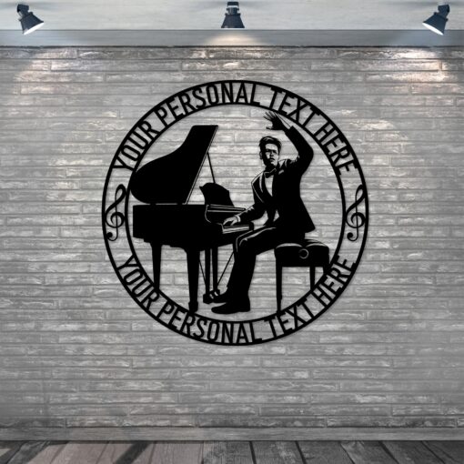 Personalized Piano Player Name Metal Sign. Custom Musician Wall Decor Gift