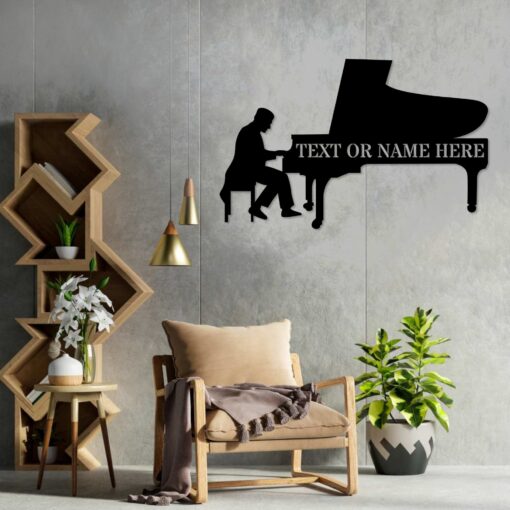 Personalized Musician Name Metal Sign. Custom Piano Player Wall Decor Gift