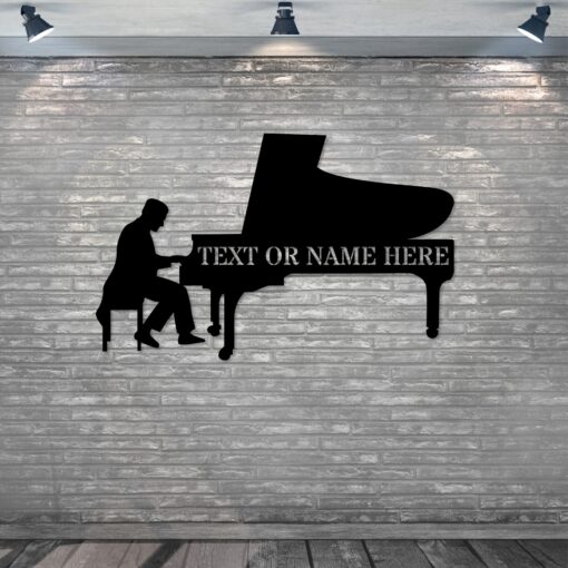 Personalized Musician Name Metal Sign. Custom Piano Player Wall Decor Gift