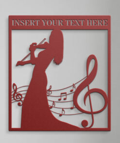 Personalized Female Violin Player Metal Sign. Custom Violinist Name Wall Decor