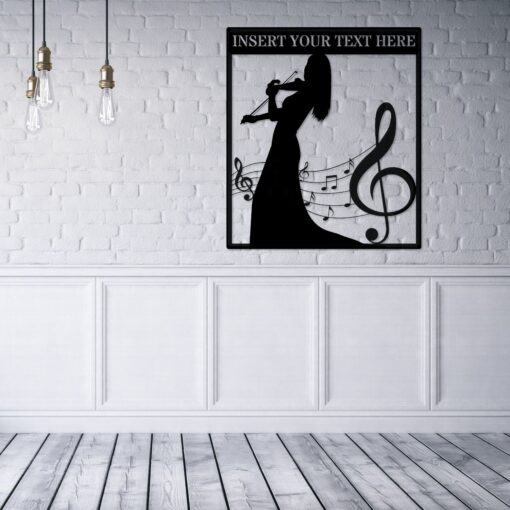 Personalized Female Violin Player Metal Sign. Custom Violinist Name Wall Decor