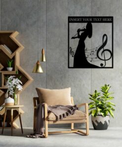 Personalized Female Violin Player Metal Sign. Custom Violinist Name Wall Decor