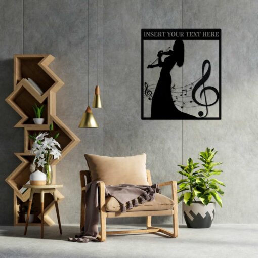 Personalized Female Violin Player Metal Sign. Custom Violinist Name Wall Decor