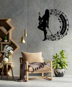 Personalized Violin Player And Notes Name Metal Sign. Custom Violinist Wall Decor