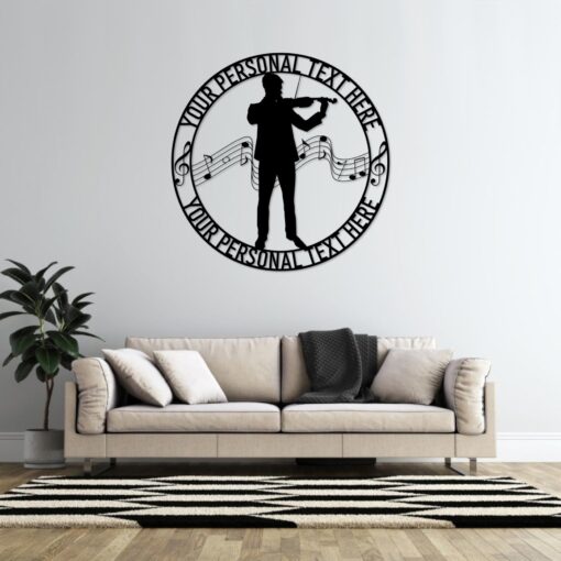 Personalized Male Violinist Name Metal Sign. Custom Violin Player Wall Decor Gift