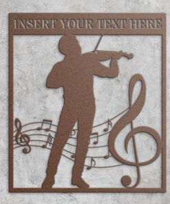 Personalized Male Violin Player Metal Sign Gift. Custom Violinist Name Wall Decor