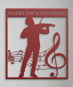 Personalized Male Violin Player Metal Sign Gift. Custom Violinist Name Wall Decor