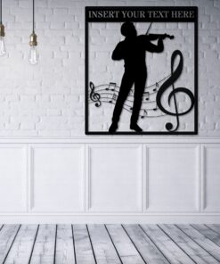 Personalized Male Violin Player Metal Sign Gift. Custom Violinist Name Wall Decor