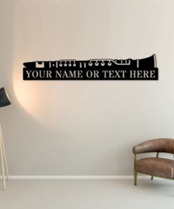 Personalized Music Lover Metal Sign. Custom Clarinet Instrument Wall Decor Gift