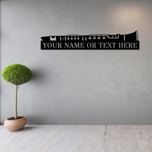 Personalized Music Lover Metal Sign. Custom Clarinet Instrument Wall Decor Gift