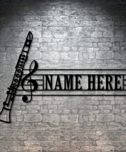 Personalized Wind Instrument Metal Sign. Custom Clarinet Lover Wall Decor Gift