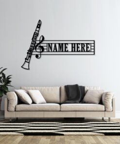 Personalized Wind Instrument Metal Sign. Custom Clarinet Lover Wall Decor Gift