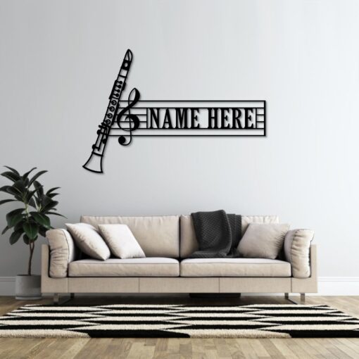 Personalized Wind Instrument Metal Sign. Custom Clarinet Lover Wall Decor Gift