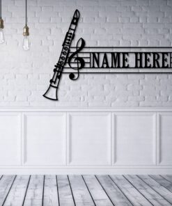 Personalized Wind Instrument Metal Sign. Custom Clarinet Lover Wall Decor Gift