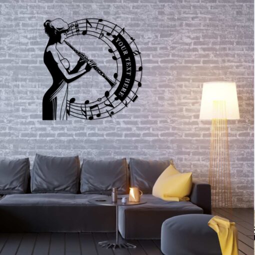 Personalized Female Clarinet Player Name Metal Sign. Custom Musician Wall Decor Gift