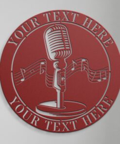 Personalized Retro Microphone Metal Sign. Custom Singer Wall Decor Gift