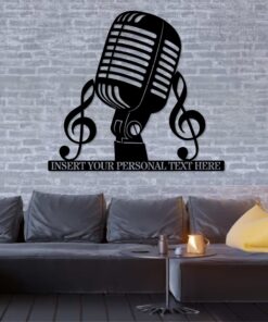 Personalized Vocalist Name Metal Sign. Custom Microphone Wall Decor Gift