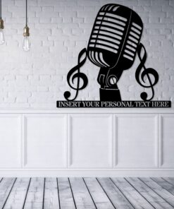 Personalized Vocalist Name Metal Sign. Custom Microphone Wall Decor Gift