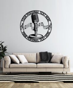 Personalized Singer Metal Sign Gift. Custom Retro Microphone Wall Decor