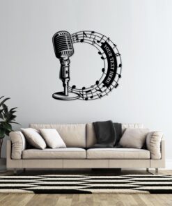 Personalized Microphone Metal Sign. Custom Singer Wall Decor