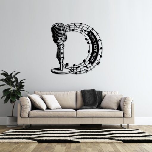 Personalized Microphone Metal Sign. Custom Singer Wall Decor