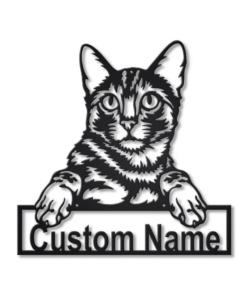 Personalized Bengal Cat Metal Sign Art, Custom Bengal Cat Metal Sign, Father’s Day Gift, Pets Gift, Birthday Gift