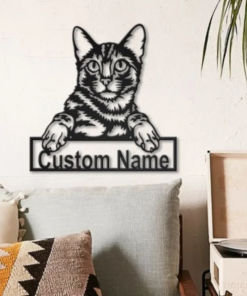 Personalized Bengal Cat Metal Sign Art, Custom Bengal Cat Metal Sign, Father’s Day Gift, Pets Gift, Birthday Gift