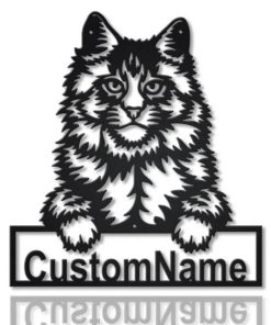 Personalized Main Coon Cat Metal Sign Art, Custom Main Coon Cat Metal Sign, Father's Day Gift, Pets Gift, Birthday Gift