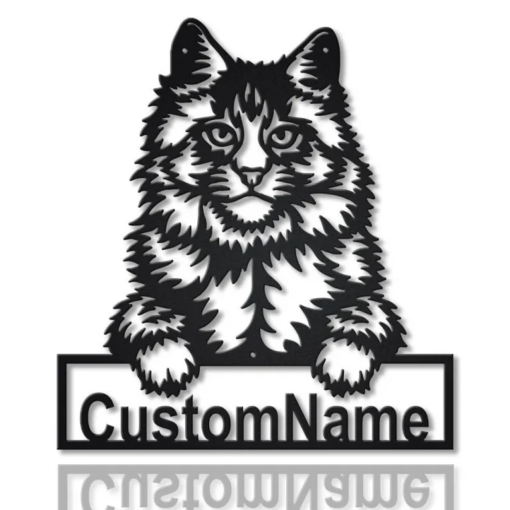 Personalized Main Coon Cat Metal Sign Art, Custom Main Coon Cat Metal Sign, Father's Day Gift, Pets Gift, Birthday Gift